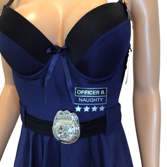 French Affair Officer B. Naughty Police Bedroom Costume Set Size Large Lingerie - Picture 6 of 11